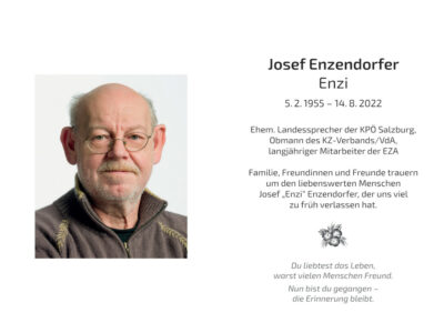 Josef Enzendorfer - Trauekarte Innen